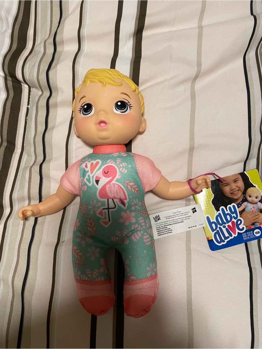 🦩 New Baby Alive Plush Doll Flamingo Outfit Soft Baby Doll Hasbro Approx 9” NWT